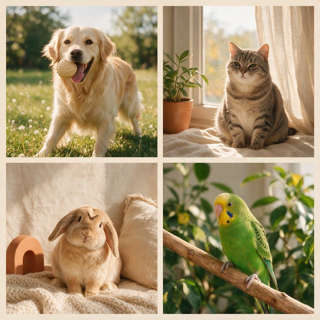 Golden retriever enjoying a bright outdoor pet-care moment